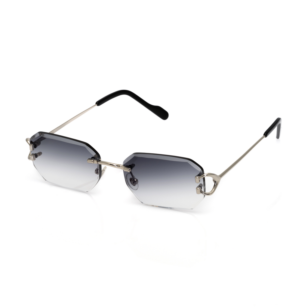 Lunettes Octogonale — Métal Argenté & Verres Fumés