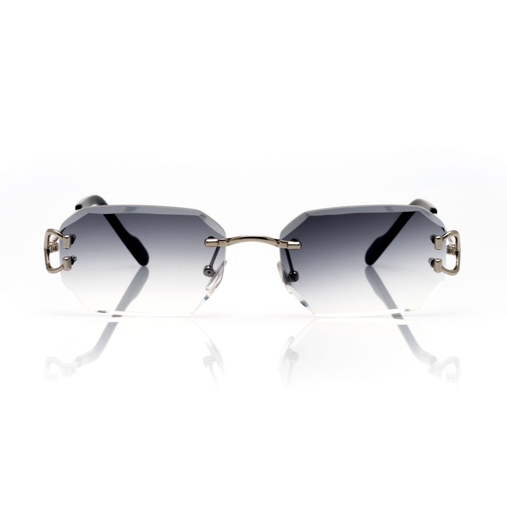 Lunettes Octogonale — Métal Argenté & Verres Fumés