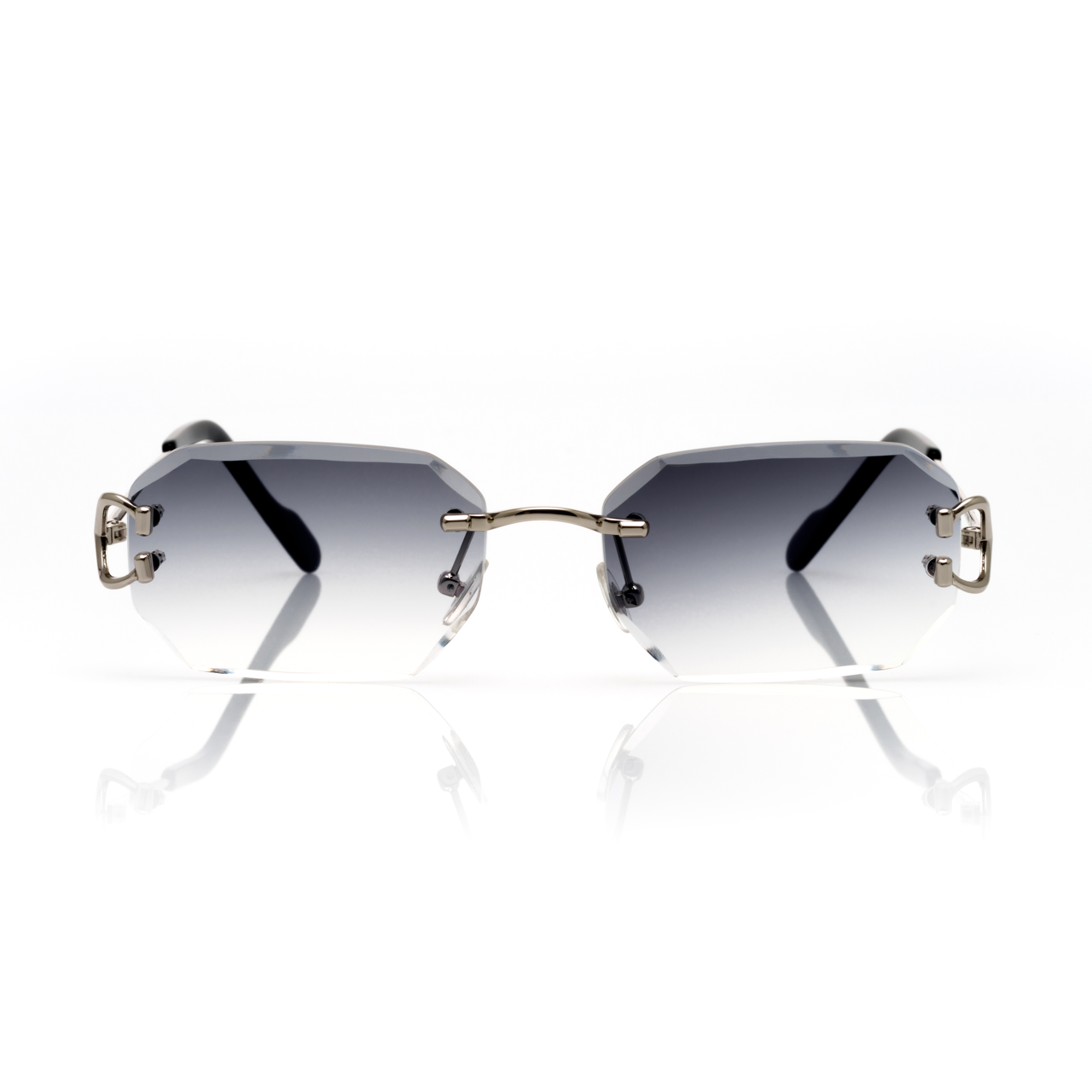 Lunettes Octogonale — Métal Argenté & Verres Fumés