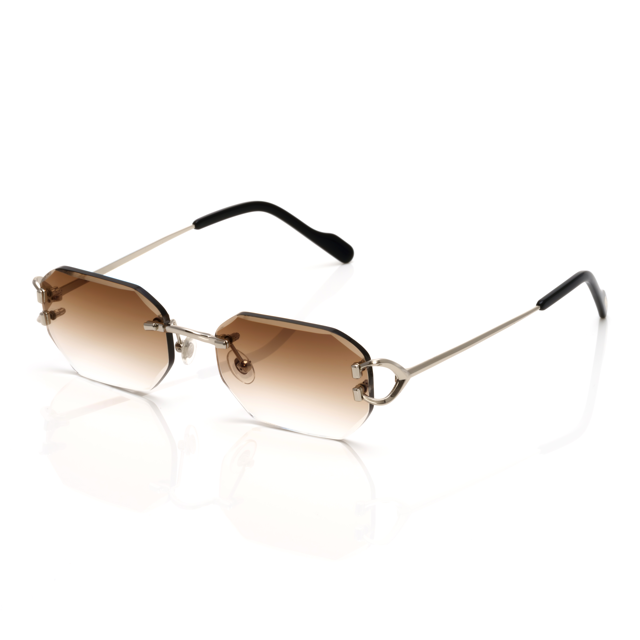 Lunettes Octogonale — Métal Argenté & Verres Fumés