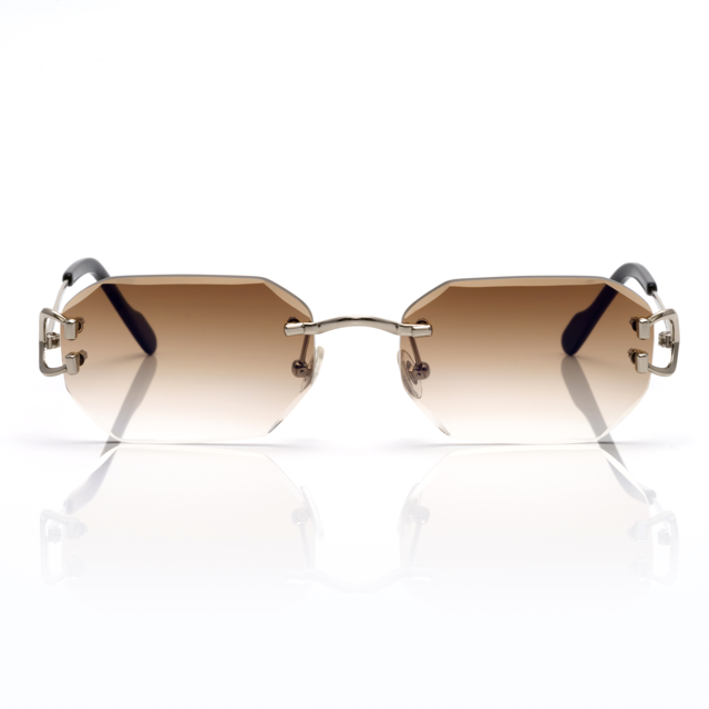 Lunettes Octogonale — Métal Argenté & Verres Fumés