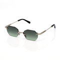 Lunettes Octogonale — Métal Argenté & Verres Verts