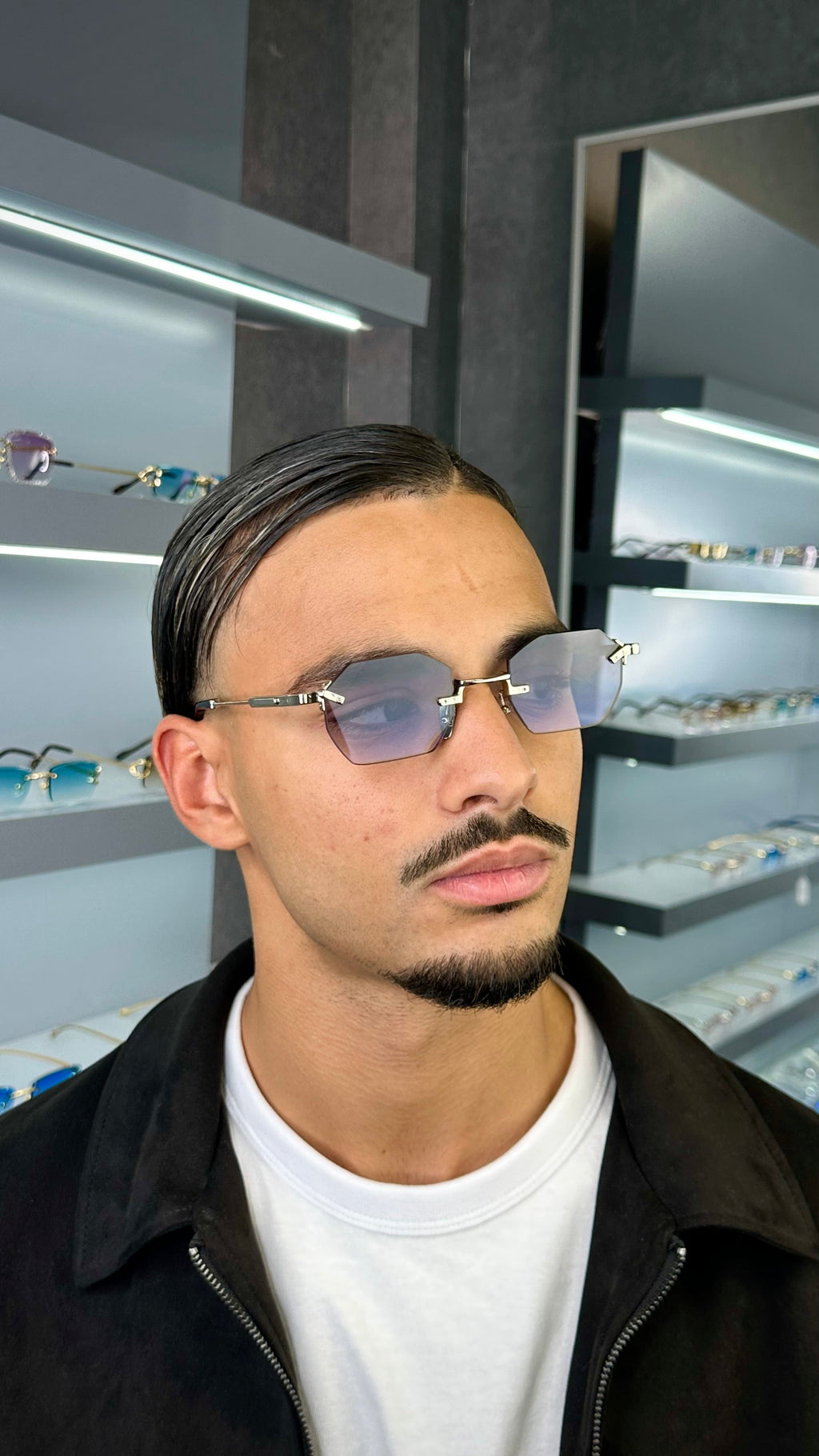 Lunettes Octogonale — Métal Argenté & Verres Verts