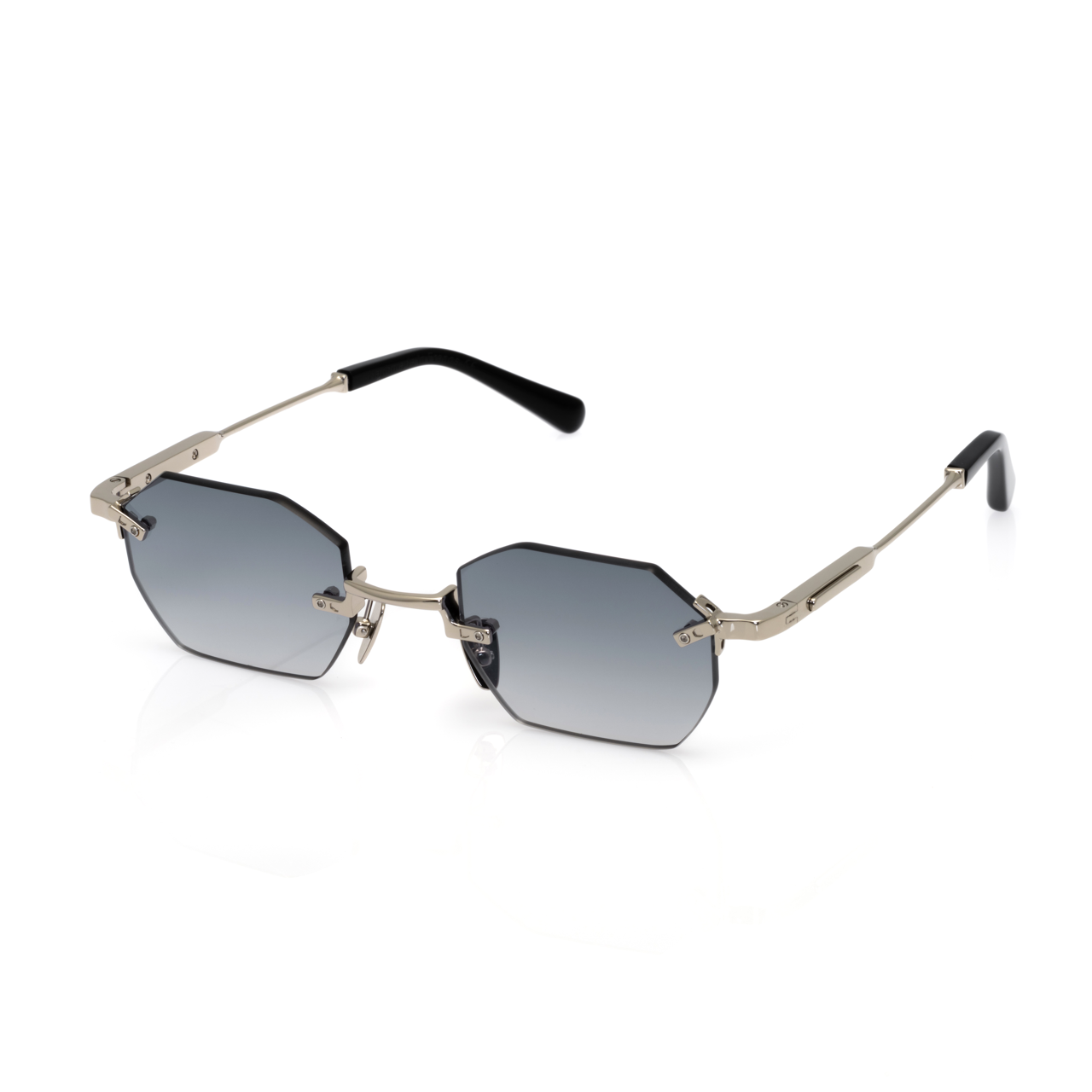 Lunettes Octogonale — Métal Argenté & Verres Verts