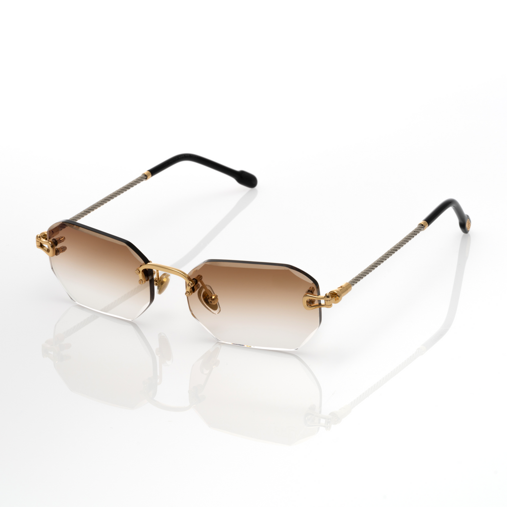 Lunettes Octogonale — Métal Doré & Noir