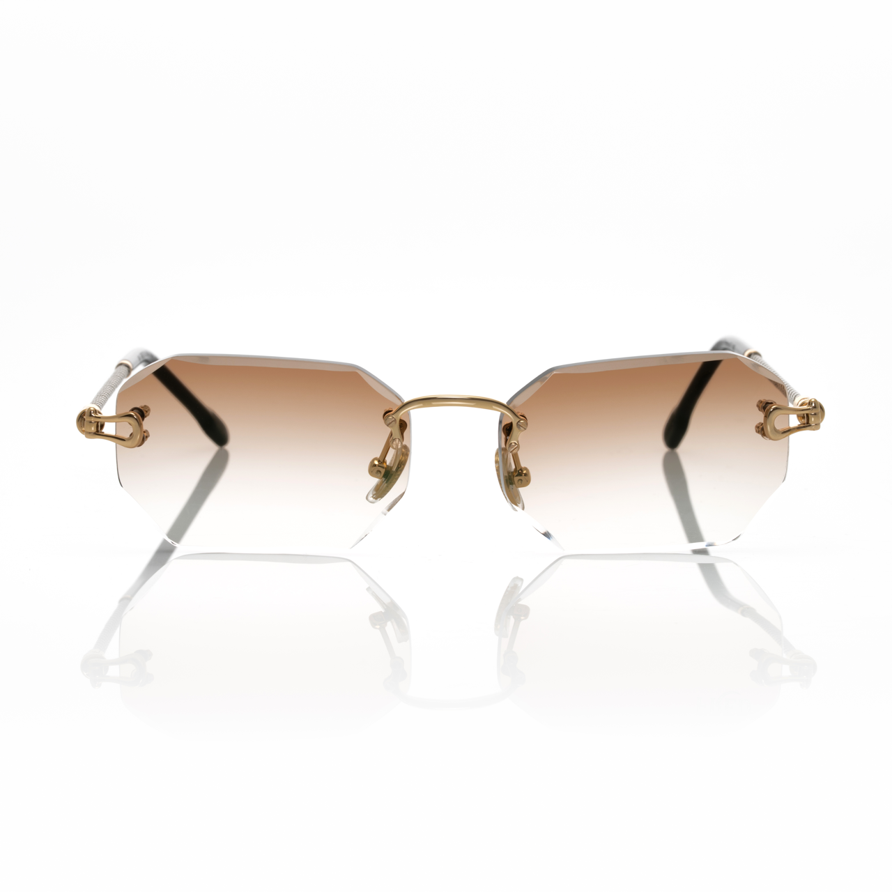 Lunettes Octogonale — Métal Doré & Noir