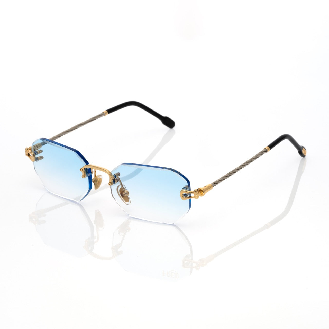 Lunettes Octogonale — Métal Doré & Noir