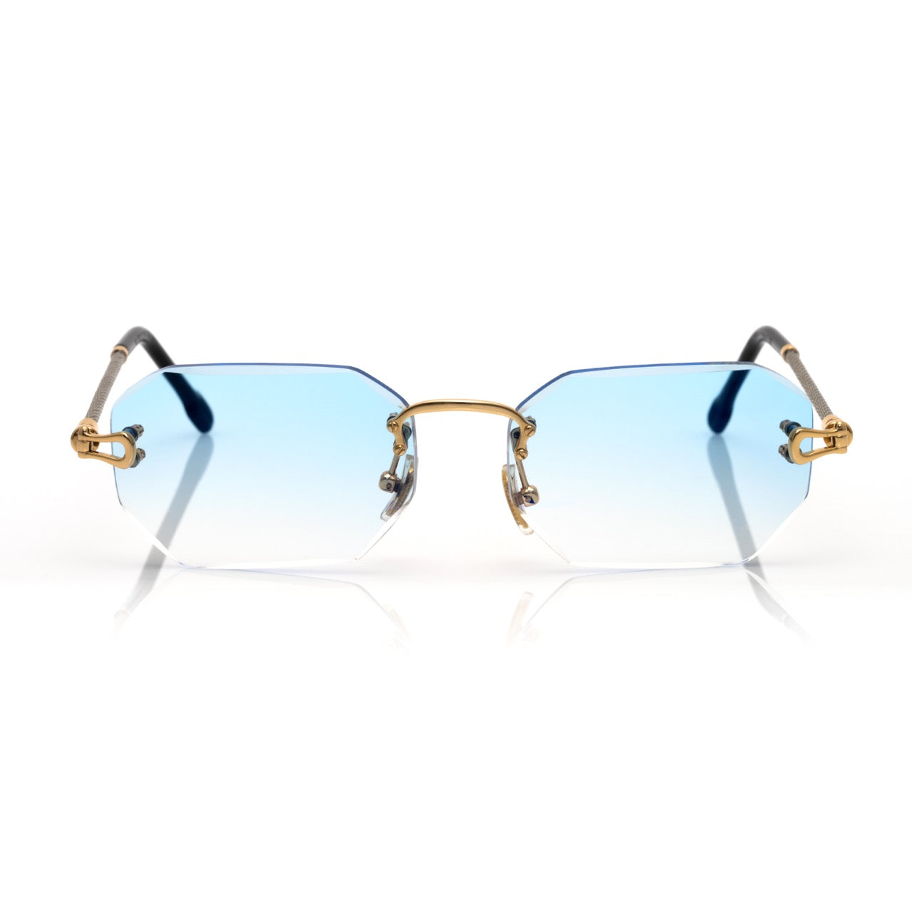 Lunettes Octogonale — Métal Doré & Noir
