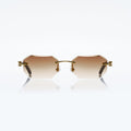 Lunettes Octogonale — Métal Doré & Verres Ambrés