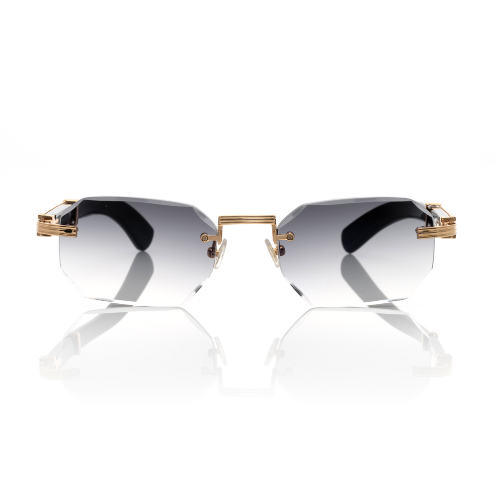 Lunettes Octogonale — Métal Doré & Verres Fumés