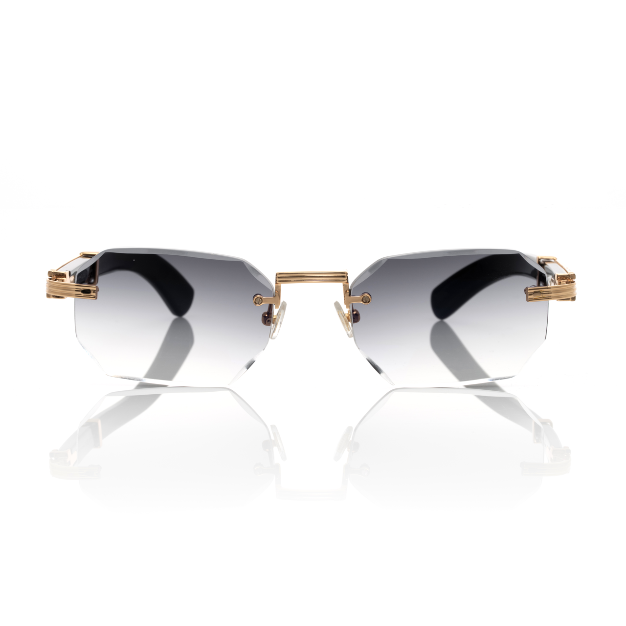Lunettes Octogonale — Métal Doré & Verres Fumés