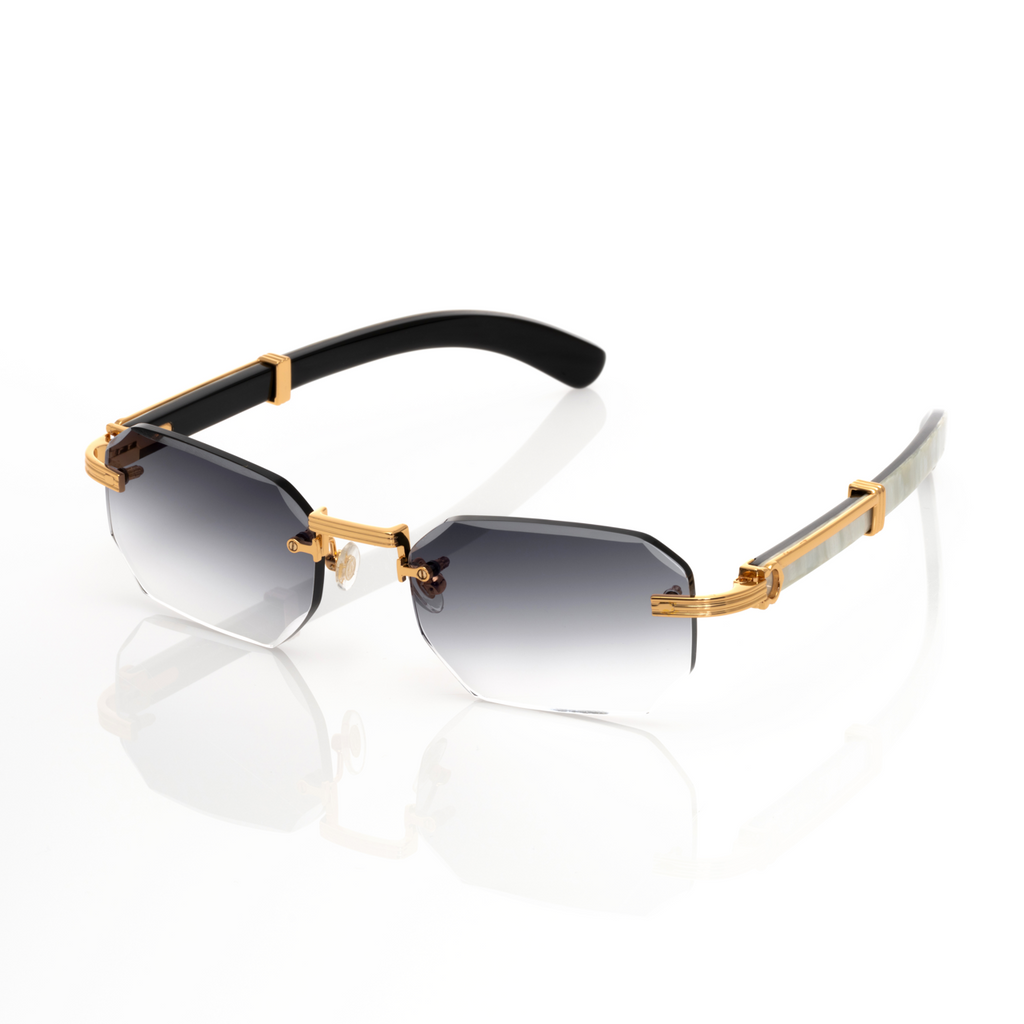 Lunettes Octogonale — Métal Doré & Verres Fumés