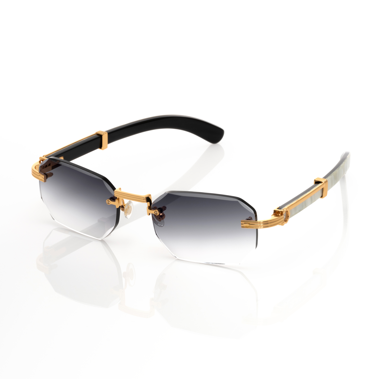 Lunettes Octogonale — Métal Doré & Verres Fumés
