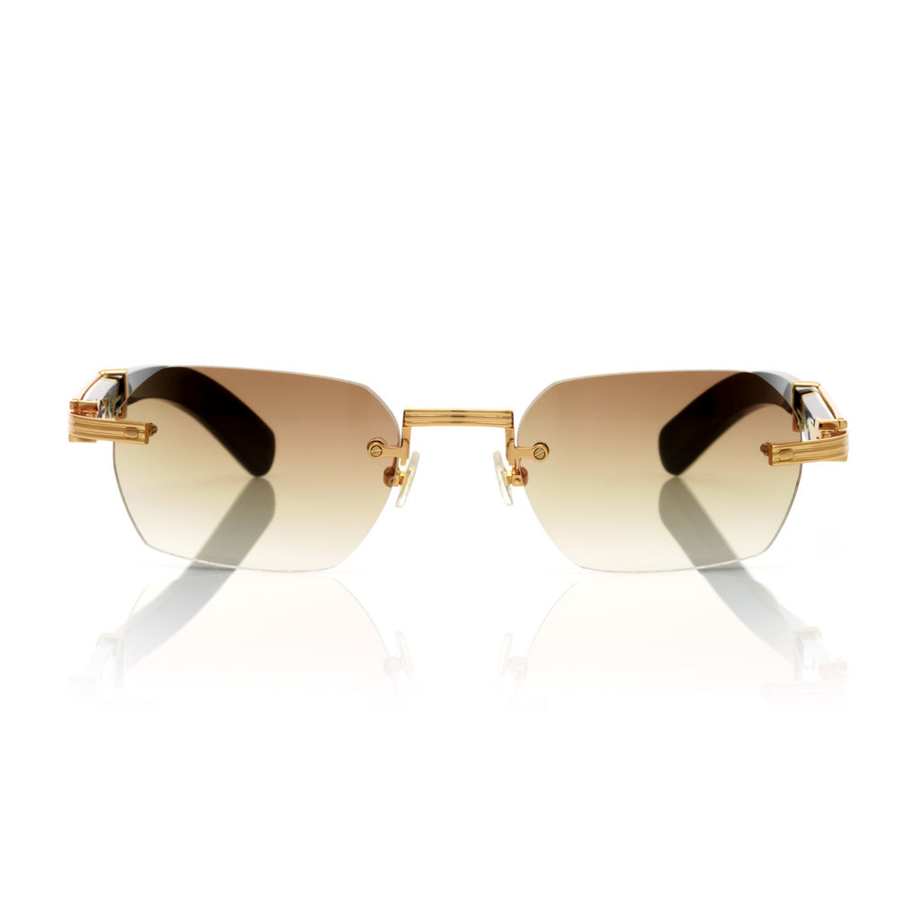 Lunettes Octogonale — Nacre & Métal Doré