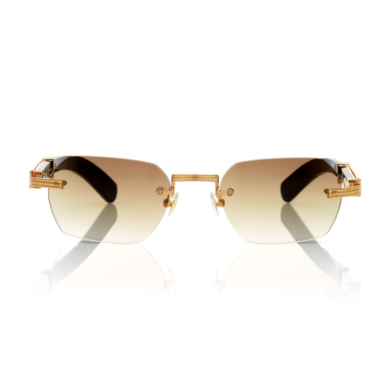 Lunettes Octogonale — Nacre & Métal Doré