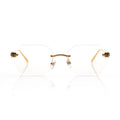 Lunettes Octogonale Sans Cerclage — Métal Doré Cristal