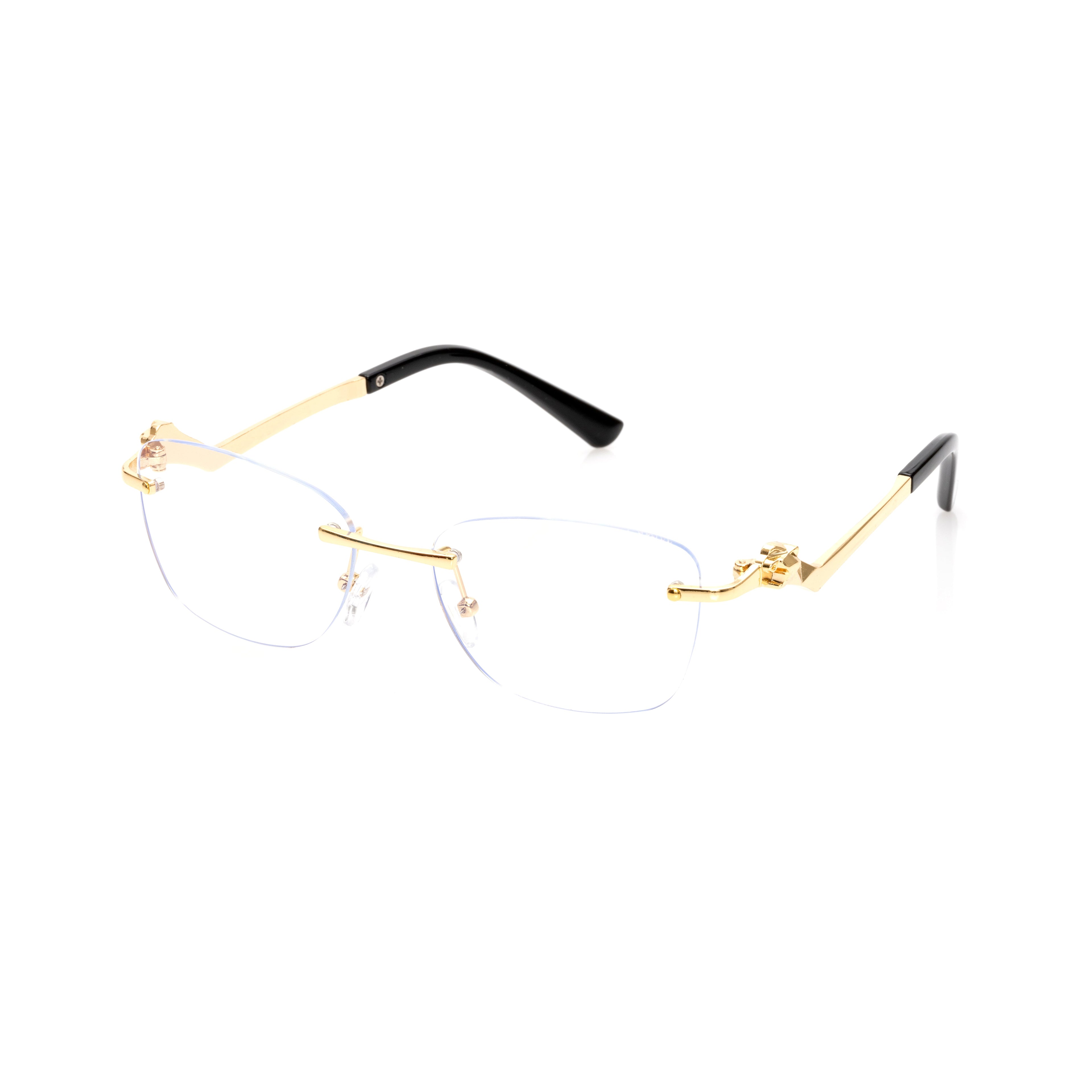 Lunettes Œil de chat — Métal Doré & Verres Bruns