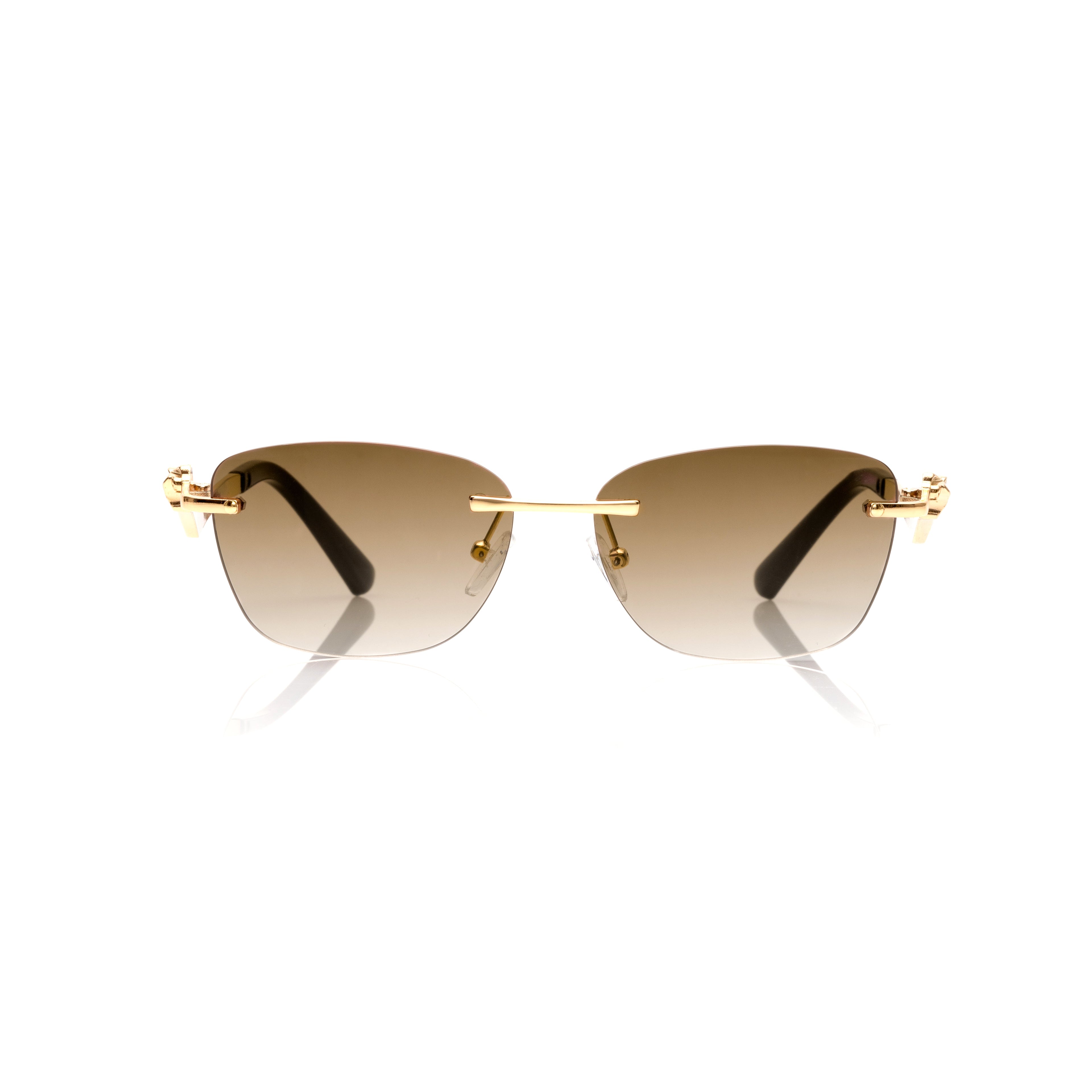 Lunettes Œil de chat — Métal Doré & Verres Bruns