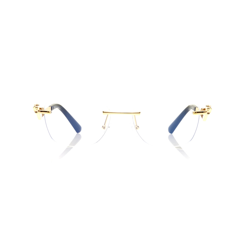 Lunettes Œil de chat — Métal Doré & Verres Bruns