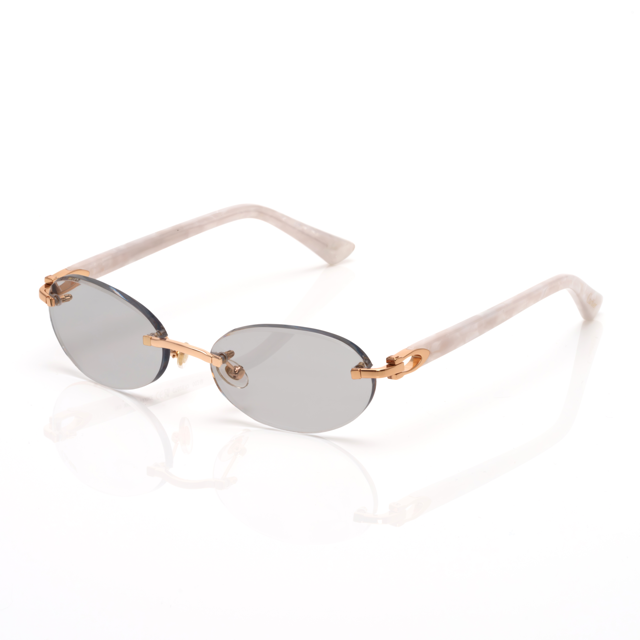 Lunettes Ovale — Acétate Marbré Ivoire & Verres Transition