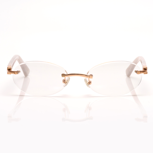 Lunettes Ovale — Acétate Marbré Ivoire & Verres Transition