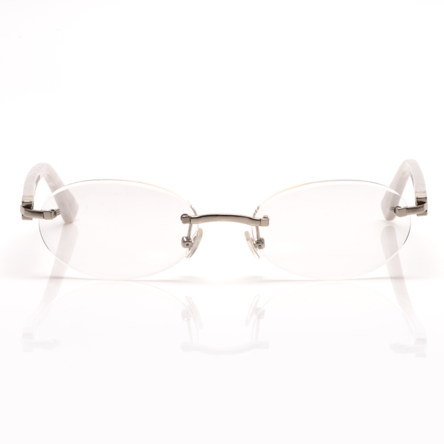 Lunettes Ovale — Acétate Marbré Ivoire & Verres Transition