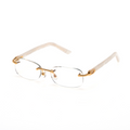 Lunettes Ovale — Bois Ivoire & Doré