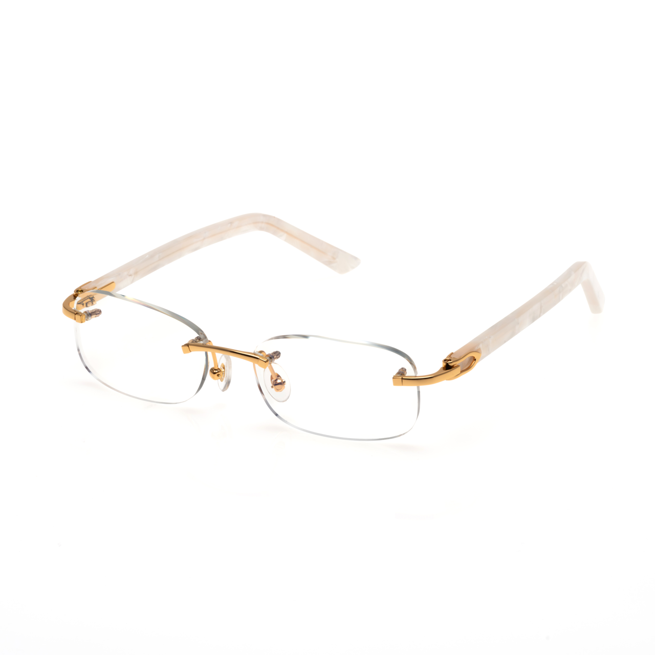 Lunettes Ovale — Bois Ivoire & Doré