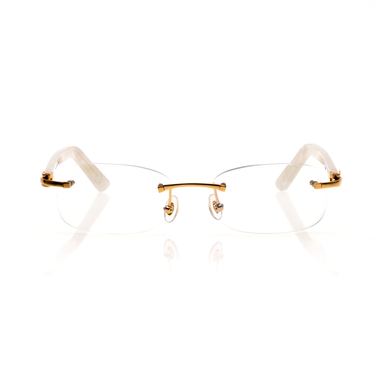Lunettes Ovale — Bois Ivoire & Doré