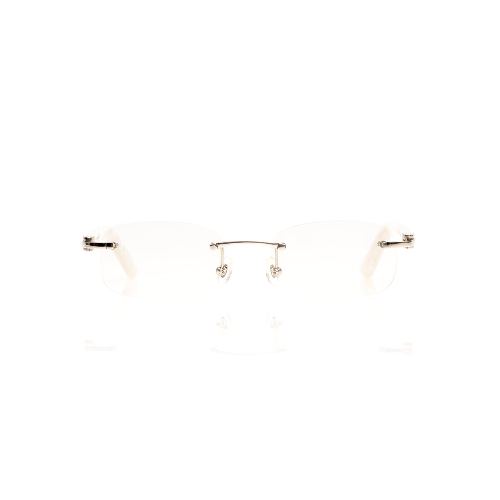 Lunettes Ovale — Bois Ivoire & Doré