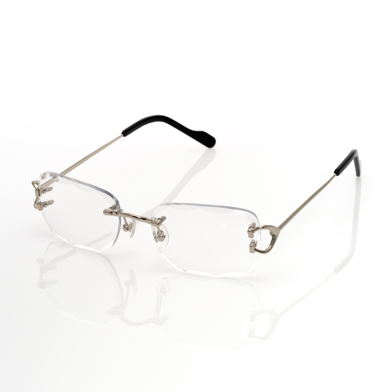 Lunettes Ovale — Métal Argenté Cristal