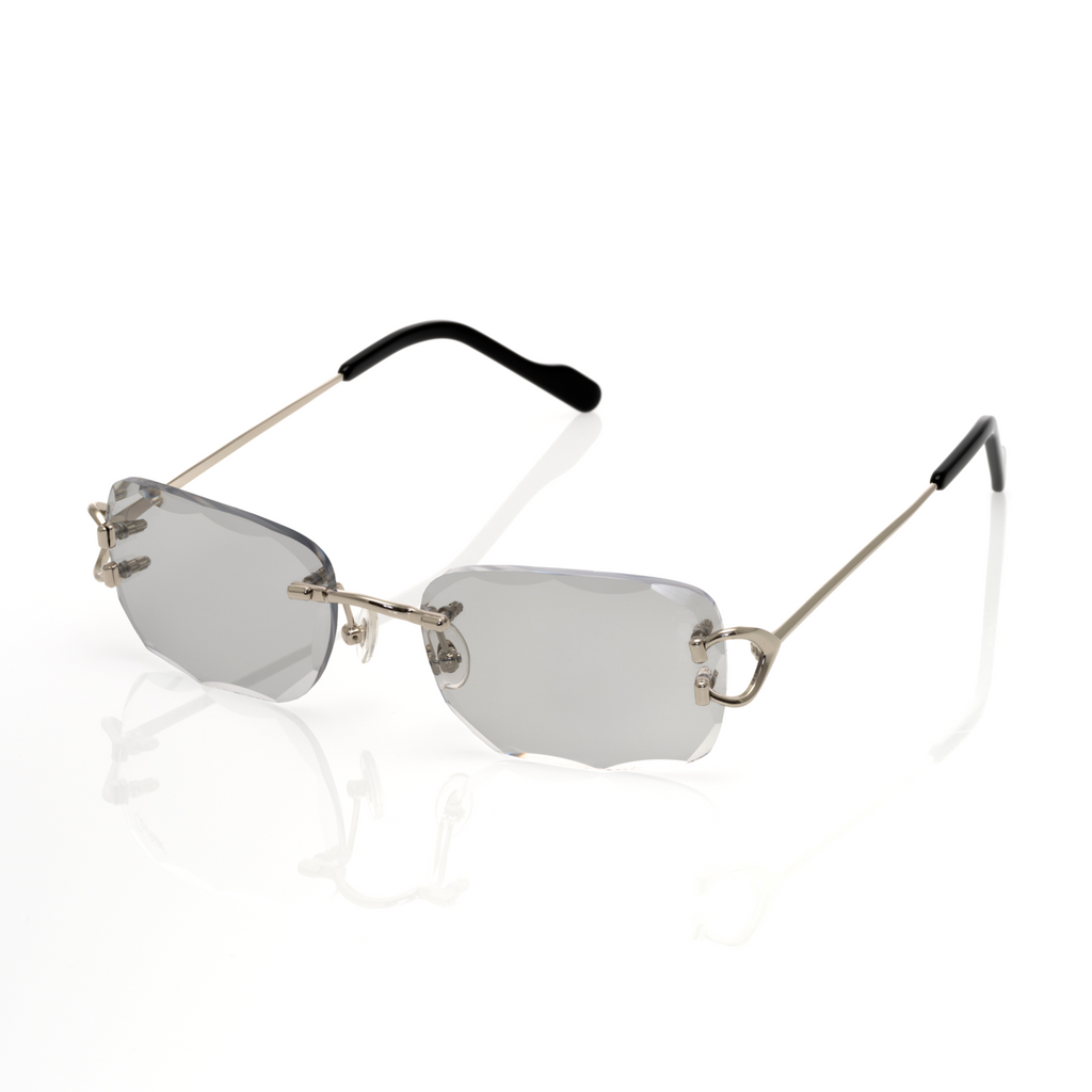 Lunettes Ovale — Métal Argenté Cristal