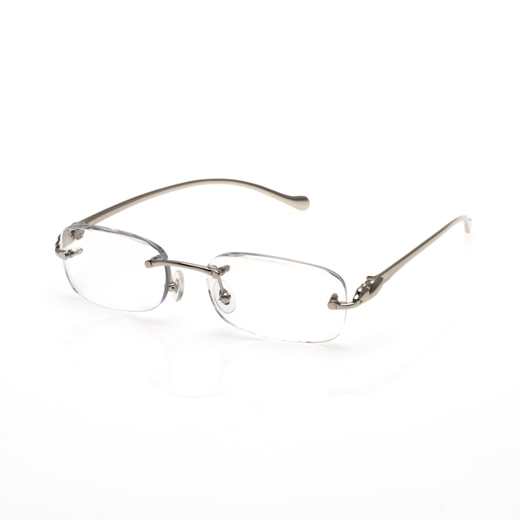 Lunettes Ovale — Métal Argenté Cristal · II