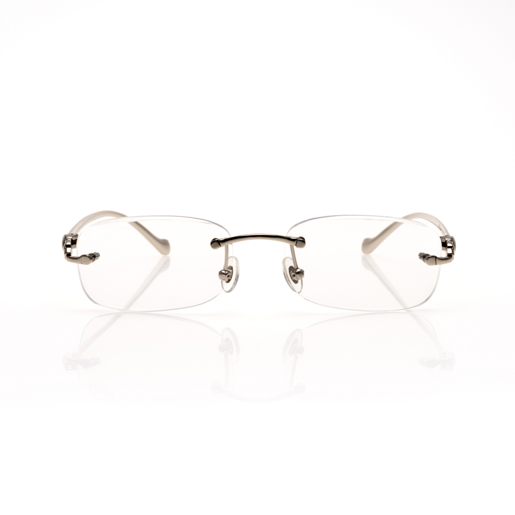 Lunettes Ovale — Métal Argenté Cristal · II