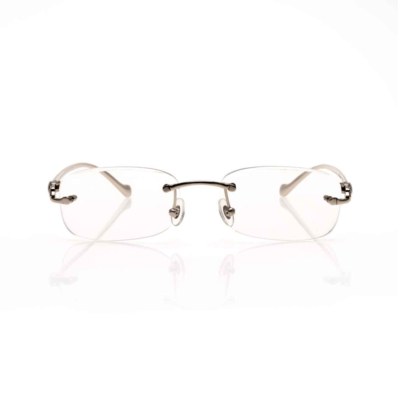 Lunettes Ovale — Métal Argenté Cristal · II