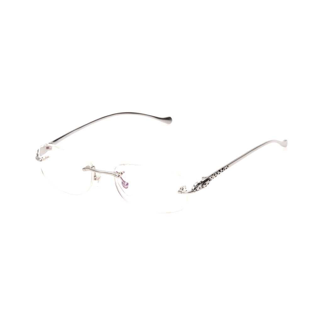 Lunettes Ovale — Métal Argenté Sans Cerclage