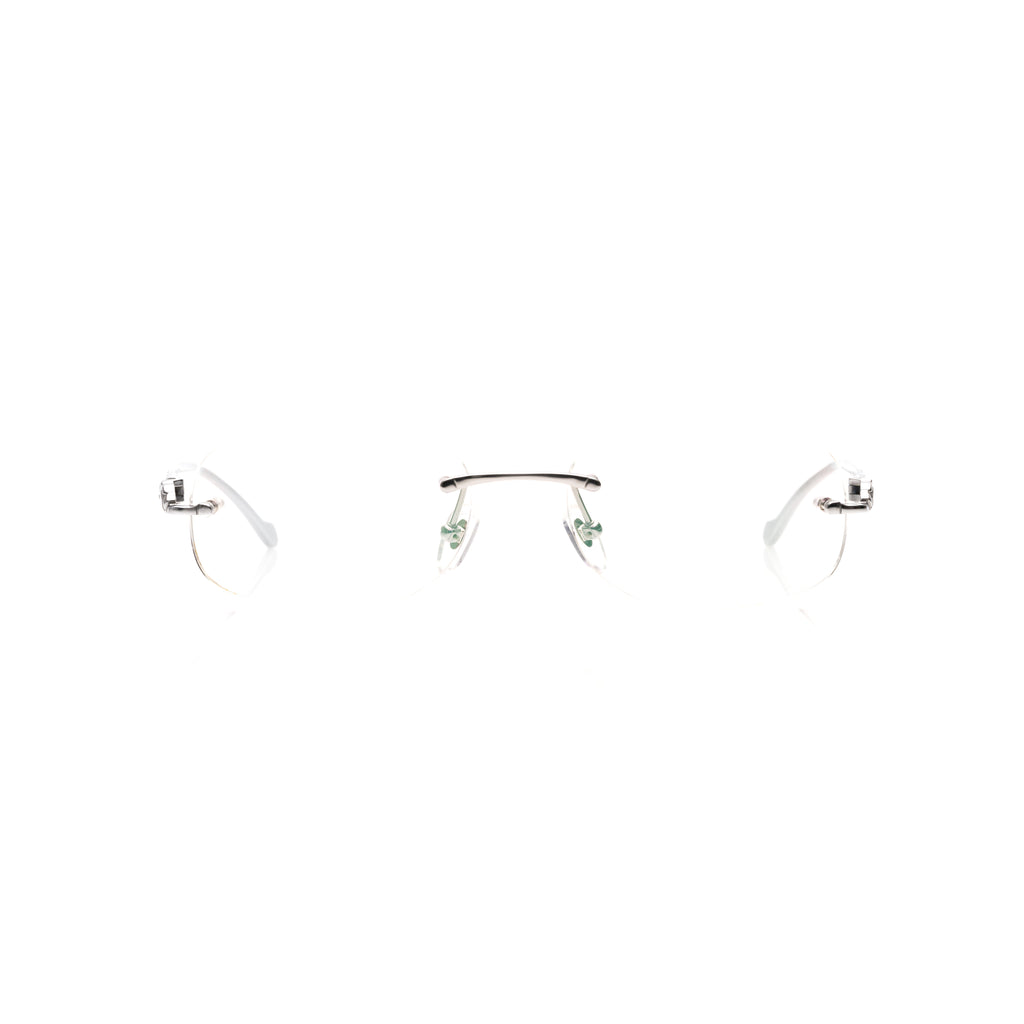 Lunettes Ovale — Métal Argenté Sans Cerclage