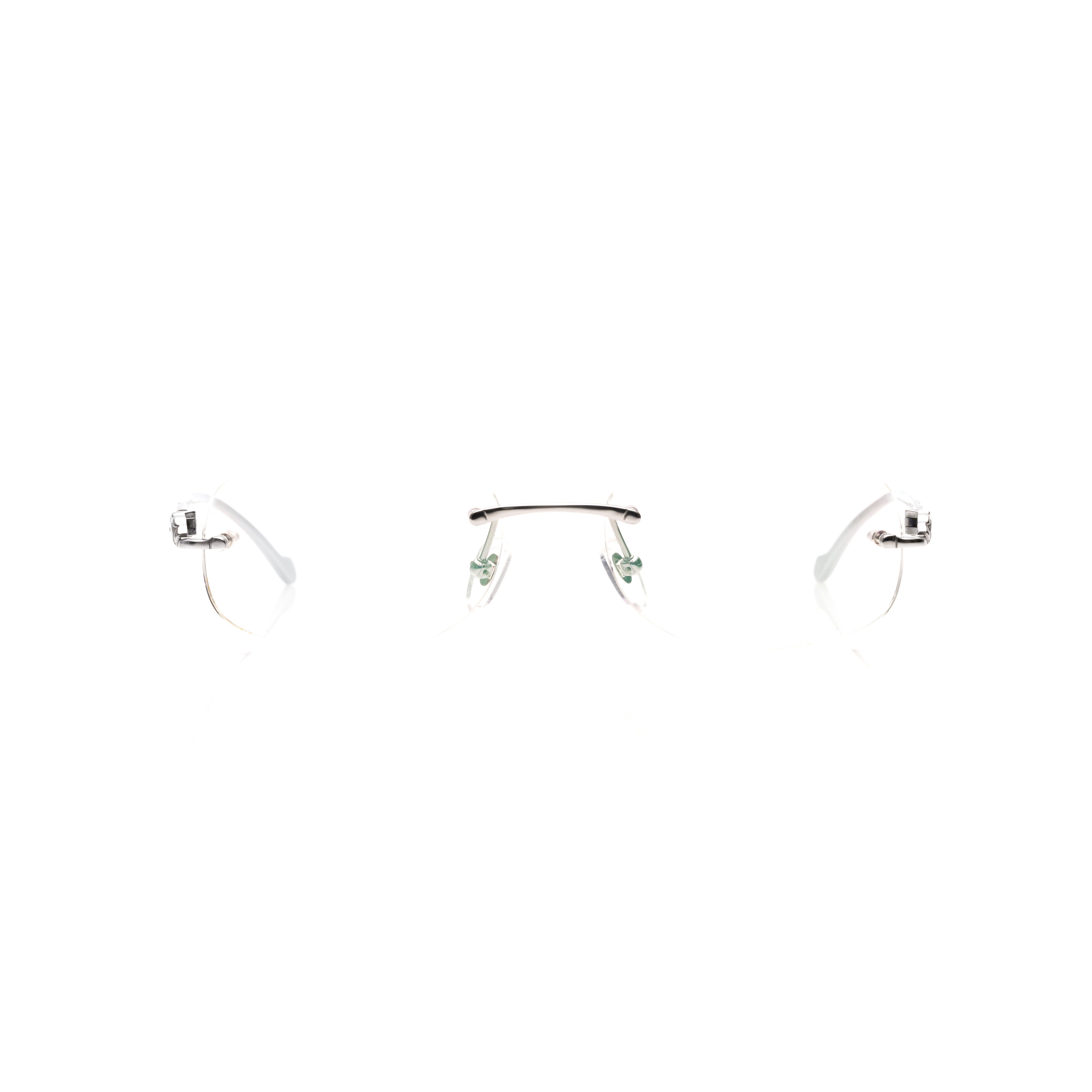 Lunettes Ovale — Métal Argenté Sans Cerclage