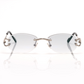 Lunettes Ovale — Métal Argenté & Verres Vert d'Eau