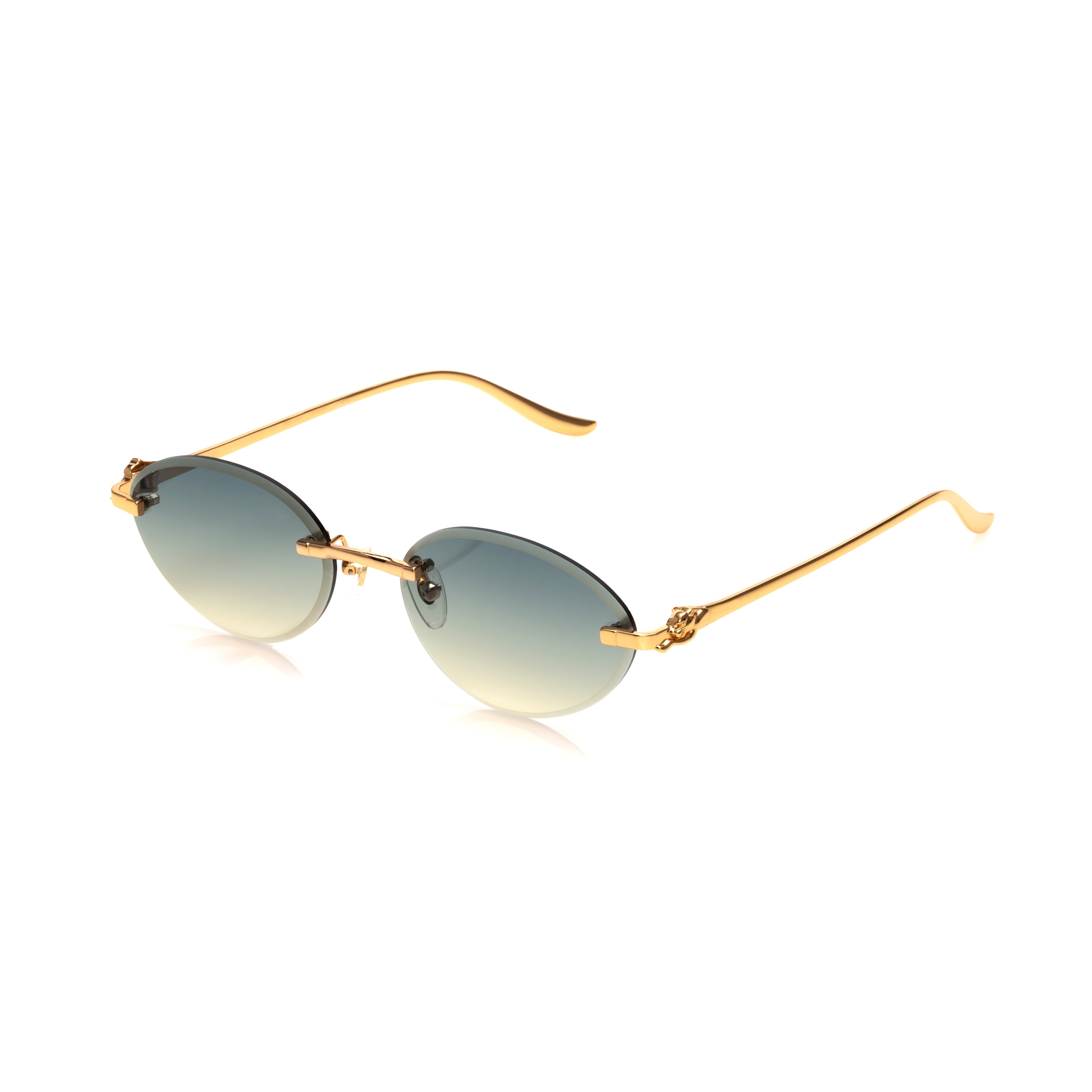 Lunettes Ovale — Métal Champagne & Verres Cristal