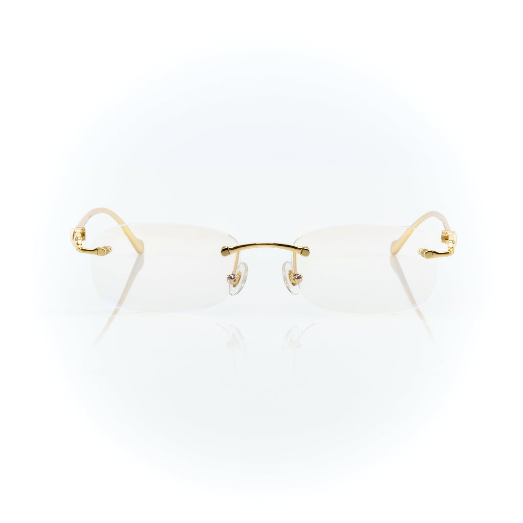 Lunettes Ovale — Métal Doré Sans Cerclage