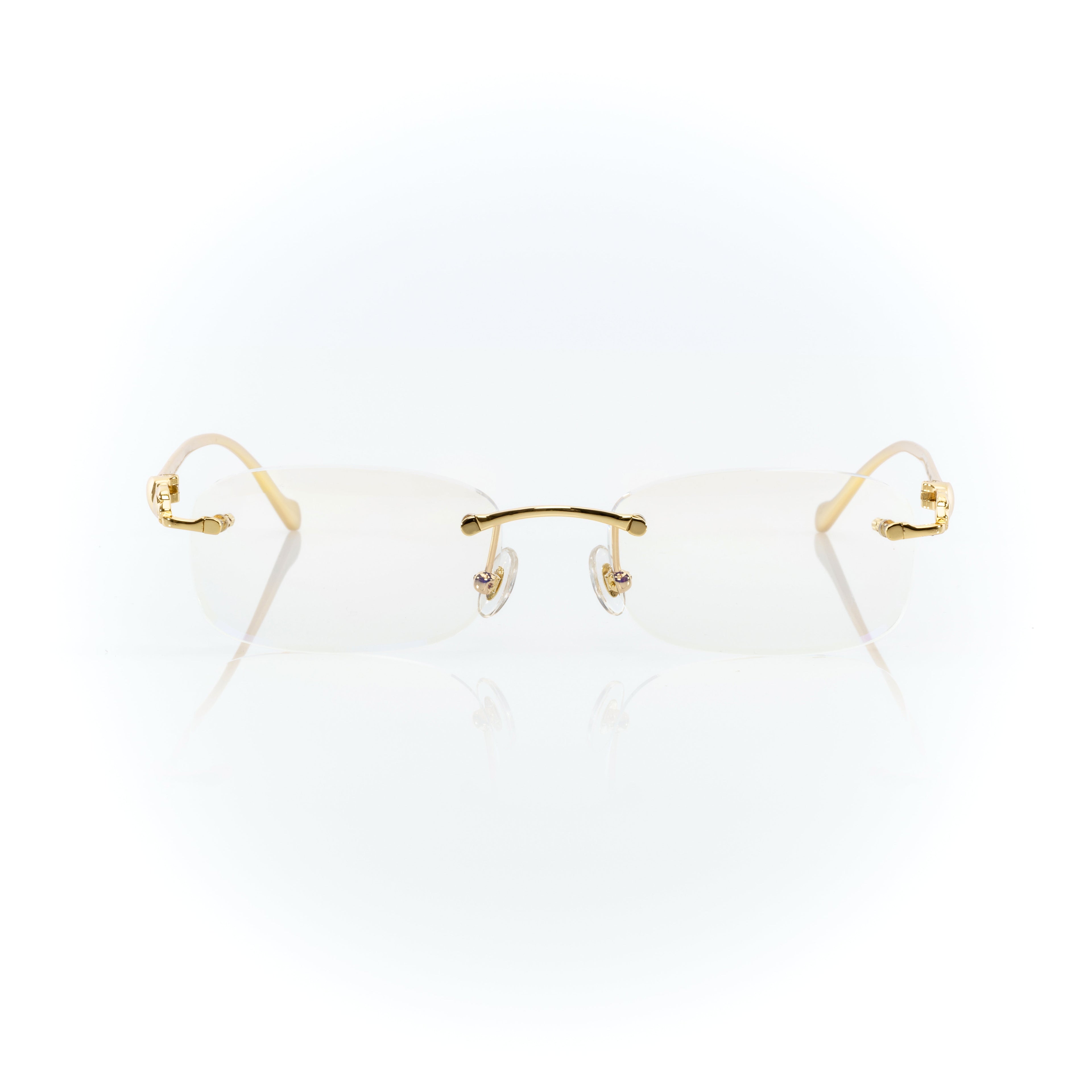 Lunettes Ovale — Métal Doré Sans Cerclage