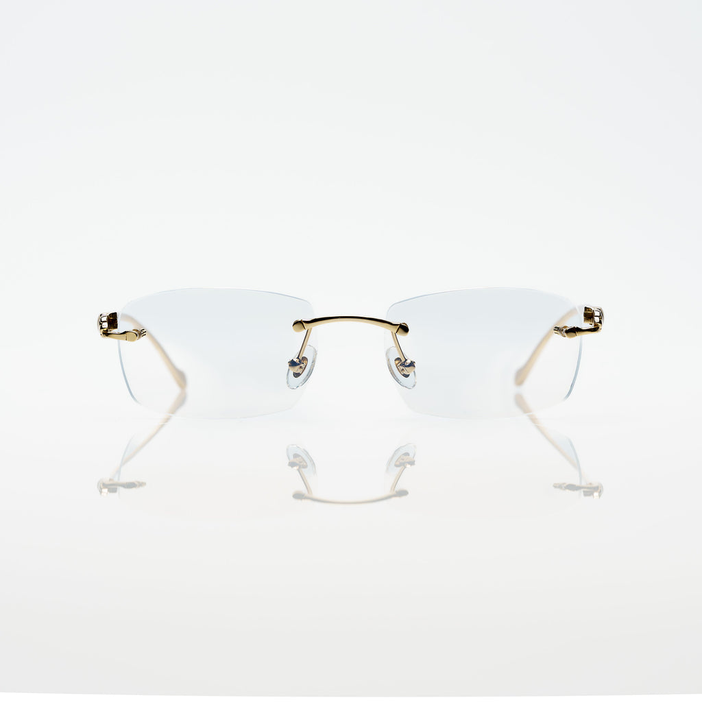 Lunettes Ovale — Métal Doré Sans Cerclage