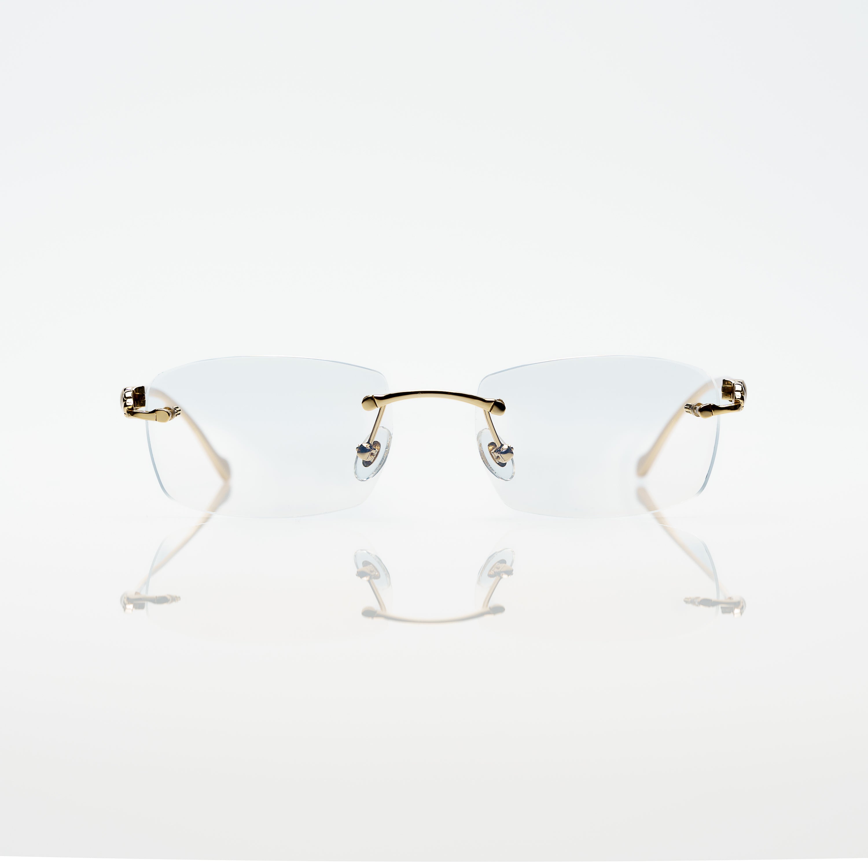 Lunettes Ovale — Métal Doré Sans Cerclage