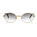Lunettes Ovale — Métal Doré & Verres Fumés