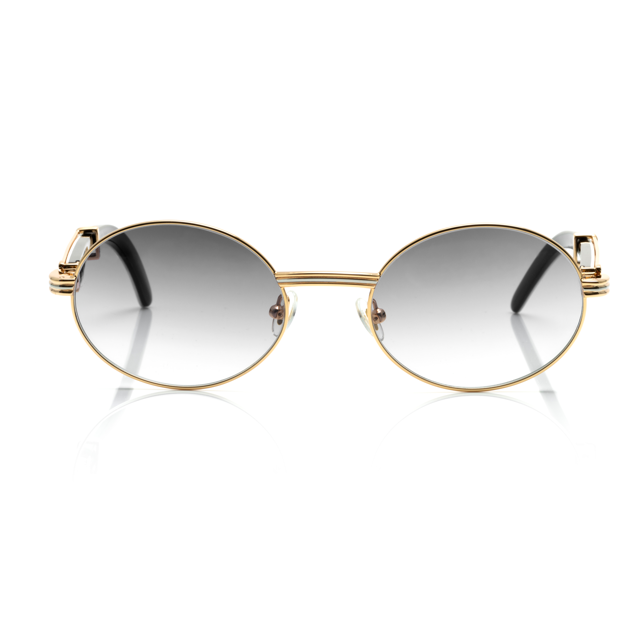 Lunettes Ovale — Métal Doré & Verres Fumés