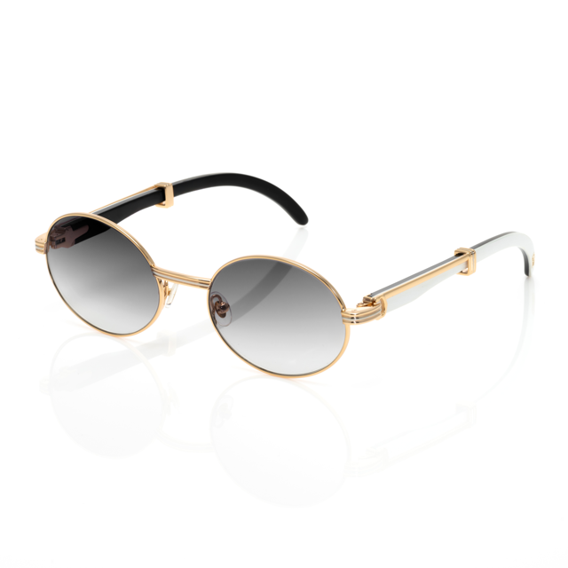 Lunettes Ovale — Métal Doré & Verres Fumés