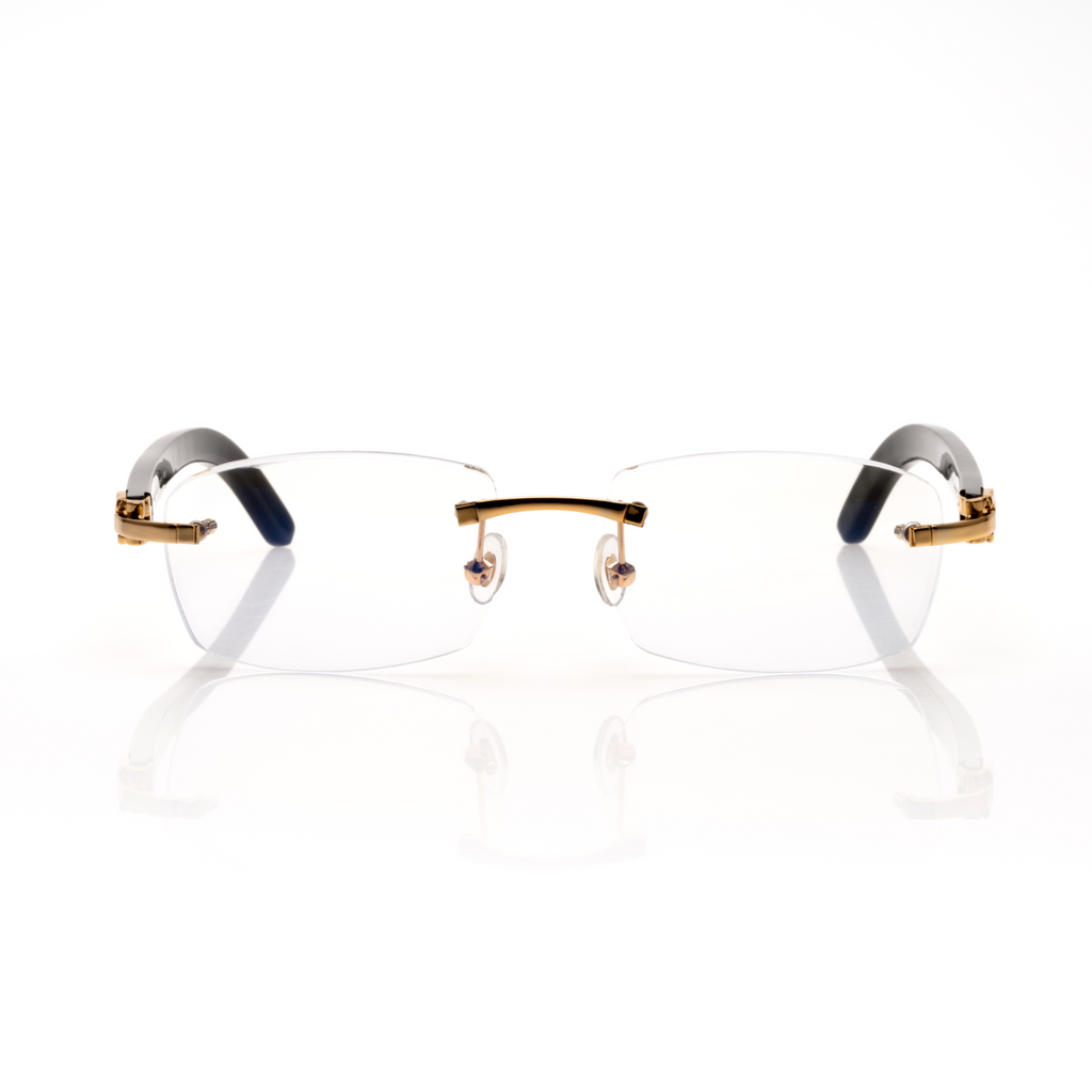 Lunettes Ovale Sans Cerclage — Doré & Anti-Lumière Bleue