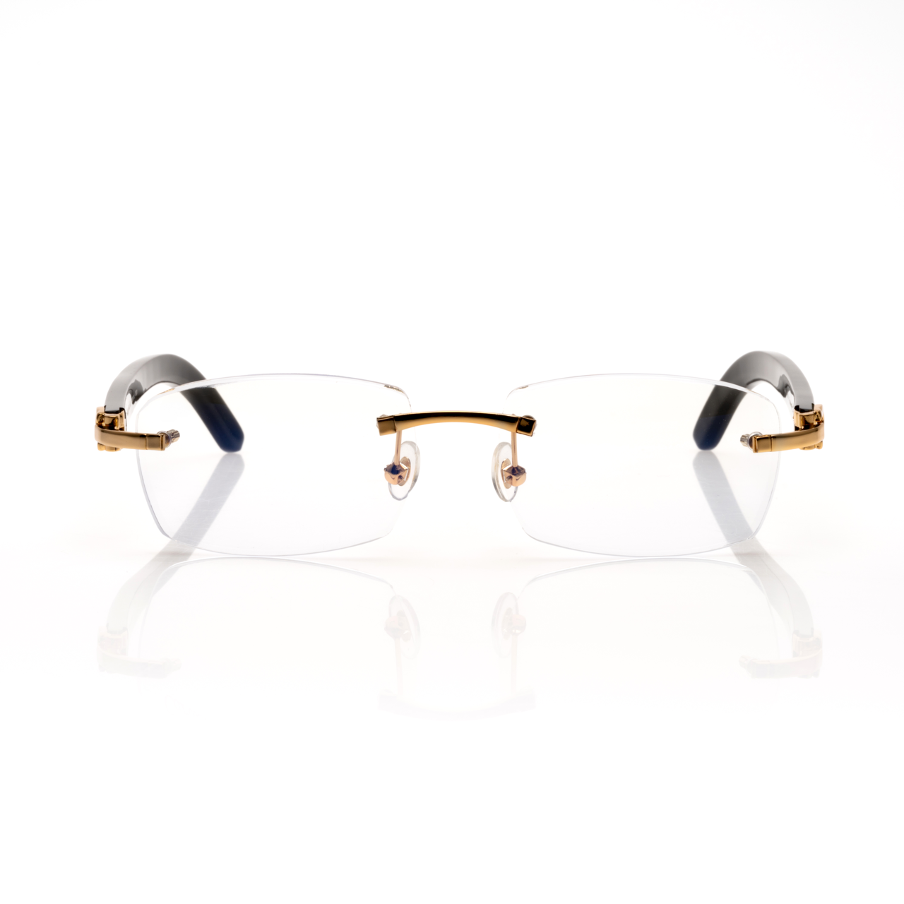 Lunettes Ovale Sans Cerclage — Doré & Anti-Lumière Bleue