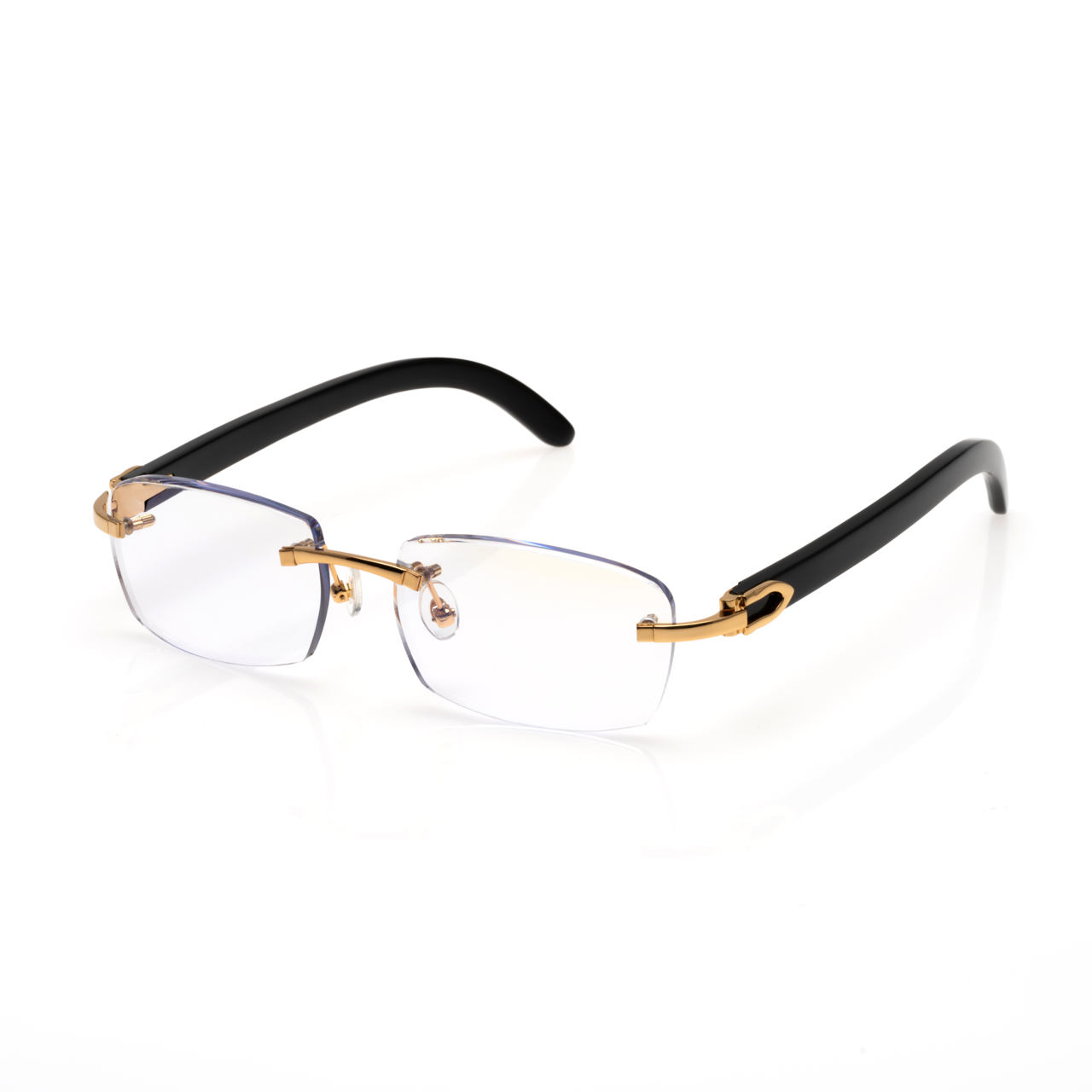Lunettes Ovale Sans Cerclage — Doré & Anti-Lumière Bleue